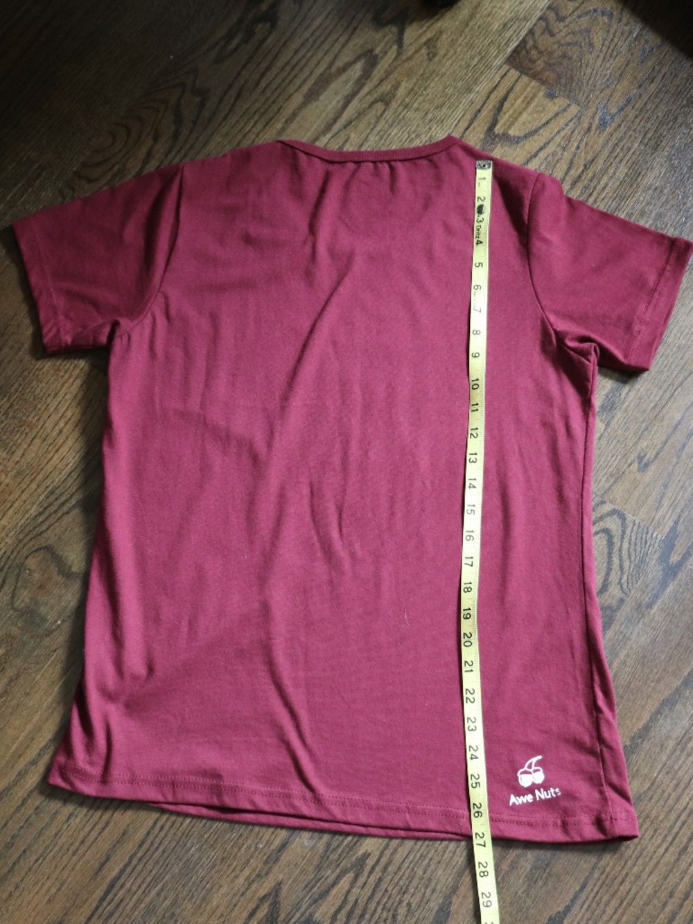 Woman's Deer Nuts Snack Brand Funny T-Shirt Maroon/Burgundy White Size Medium - Picture 4 of 5
